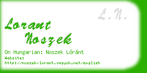 lorant noszek business card